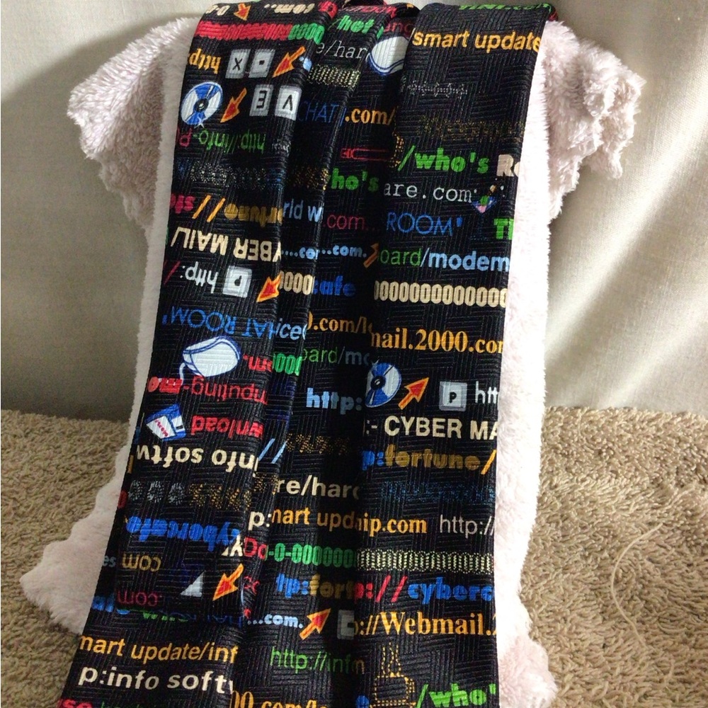 Multicolor Code-Print Men's Tie - Tech Text Pattern - Picture 11 of 12